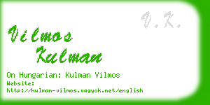 vilmos kulman business card